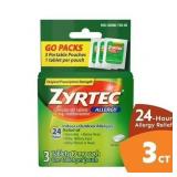 $9 Zyrtec 24 Hour Allergy Tablets with Cetirizine