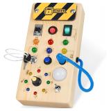 $20 Hoarosall Montessori Wooden Busy Board with 8