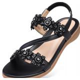 $33 SZ 6-TEMOFON Sandals for Women Flat Dressy Sum