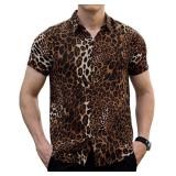$26 SZ XL-Mens Fashion Shirts Leopard Snakeskin Pr