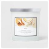 $12 Lidded Glass Jar 3-Wick Caramel Latte Candle W