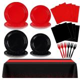 $20 98 Pcs Red and Black Party Supplies , Serves 2