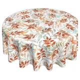 $13 Fall Tablecloth Round 60 Inch Burnt Orange Col