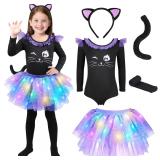 $24 GIFTINBOX Cat Costume for Girls, Light Up Blac
