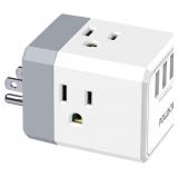 $10 3-Outlet USB Wall Charger and Extender with 3-