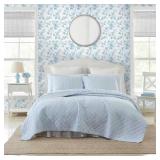 $80 Oxford 3-Piece Blue Reversible 100% Cotton Ful