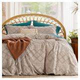 $45 Bedsure Khaki Boho Duvet Cover Queen, Vintage