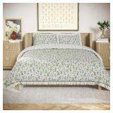 $199 Beautiful Botanical Floral Cotton Comforter S