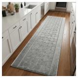 $80 Runner Rug 11 ft, Non-Slip Washable Rug, Grey