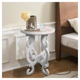 $69 Farmhouse Round Side Table Rustic Wooden end T