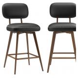 $148 MALOL 26' Swivel Bar Stools Set of 2, Mid Cen