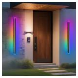 $119 RGB Outdoor Wall Lights, 2 Pack 31inch Long W