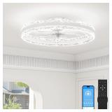 $90 VOLISUN Low Profile Ceiling Fans with Light an