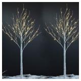 $91 LIGHTSHARE 6 Feet 72L LED Birch Tree Lights, P