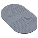 New Cobblestone Cave Stone Bath Mat LIGHT Gray - A