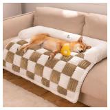 $80 FUNNY FUZZY Pet Couch Covers for Sofa, Large D