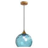 $60 7.8 Inches Blue Glass Globe Pendant Lights Fix