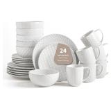 $140 FOBENTA 24-Piece Ceramic Dinnerware Set with
