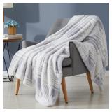 $16 Monbix Faux Fur Throw Blankets Soft Fuzzy Warm