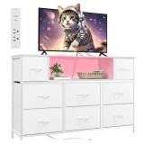 $85 Eunos White Tv Stands for 65' Tv with 8 Drawer