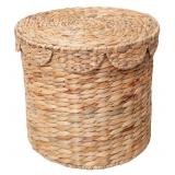 Large Water Hyacinth Storage Basket with Scalloped