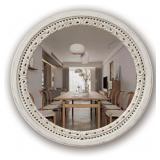 24' Round Mirror Farmhouse Wooden Frame Circle Mir
