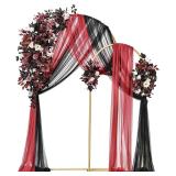 $493 Ling's moment Wedding Arch Backdrop Stand, Bl