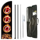 $37 BBQ Feather Flag Pole Kit for Barbecue Food St