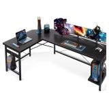 $130 Coleshome 66' L Shaped Gaming Desk, Corner Co