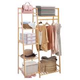 $60 Ufine Bamboo Garment Rack with 7-Tier Storage