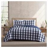 $105 Lakehouse Plaid 3-Piece Navy Blue Cotton King