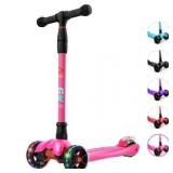 $80 Allek Kick Scooter B02 with Light-Up Wheels an
