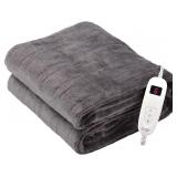 $28 Heated Blanket Throw, Ultra Soft 2-Layer Flann