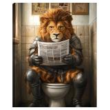 $30 KFYMP Funny Lion Bathroom Art   Toilet Reading