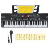 $60 Piano Keyboard, 61 Keys Beginner Electronic Ke