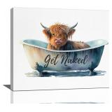 $28 Highland Cow Bathroom Wall Art Funny Cow In Ba