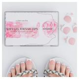 $20 Toe Nail Tips, 300PCS Sharp Square Peach Pink