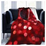 $28 Red Wine Glasses Theme Fleece Blanket Lightwei