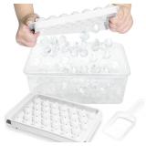$18 Ice Cube Tray with Lid and Bin, 1' Round Ice T