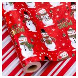 $14 MAYPLUSS Christmas Snowman Wrapping Paper Roll