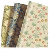 $14 VIVIQUEN Vintage Floral Pattern Wrapping Paper