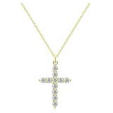 M-YOUNG Gold Cross Necklace for Women Silver Plate