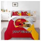 $14 jejeloiu Football Comforter Set Full Size Kids