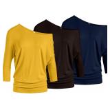 $37 2X-3 Pack Dolman Tops for Women Off The Should
