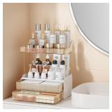 $28 Bathroom Counter Organizer with 2-Drawer, 3 Ti