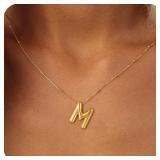 $10 BAYLAY Bubble Letter Necklace Gold, 18K Gold P