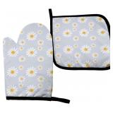 $11 Little Daisy Flowers Oven Mitts and Pot Holder
