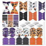 AOUXSEEM 24 Set Faux Leather Hair Bows Clips Makin