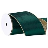 $10 10 Yards Velvet Wired Ribbon 4 Inch Metallic C