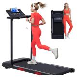 $148 Folding Walking Pad with Handle Bar & Incline